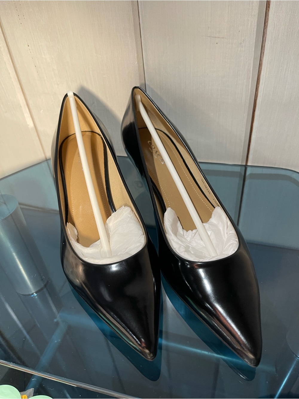 Coach Classic Black Pointed Toe Women Unipump 7.5 NWT NIB